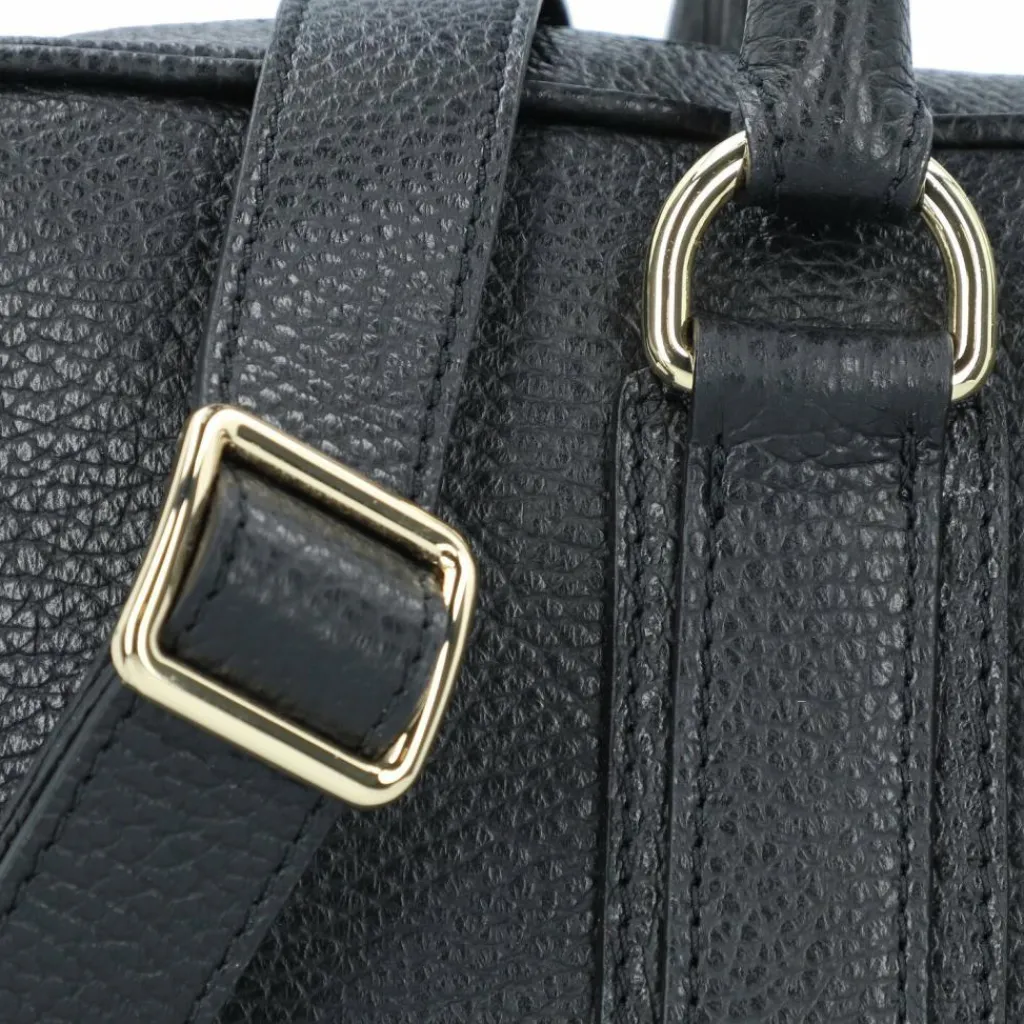 abro Henkeltaschen<Adria Handtasche Leder 37.5 cm black-gold