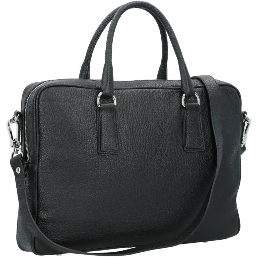 abro Henkeltaschen<Adria Handtasche Leder 37.5 cm black-nickel