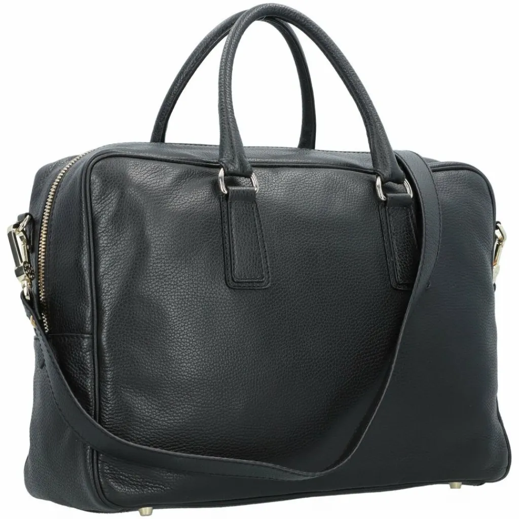 abro Henkeltaschen|Schultertaschen<Adria Schultertasche Leder 39 cm black-gold