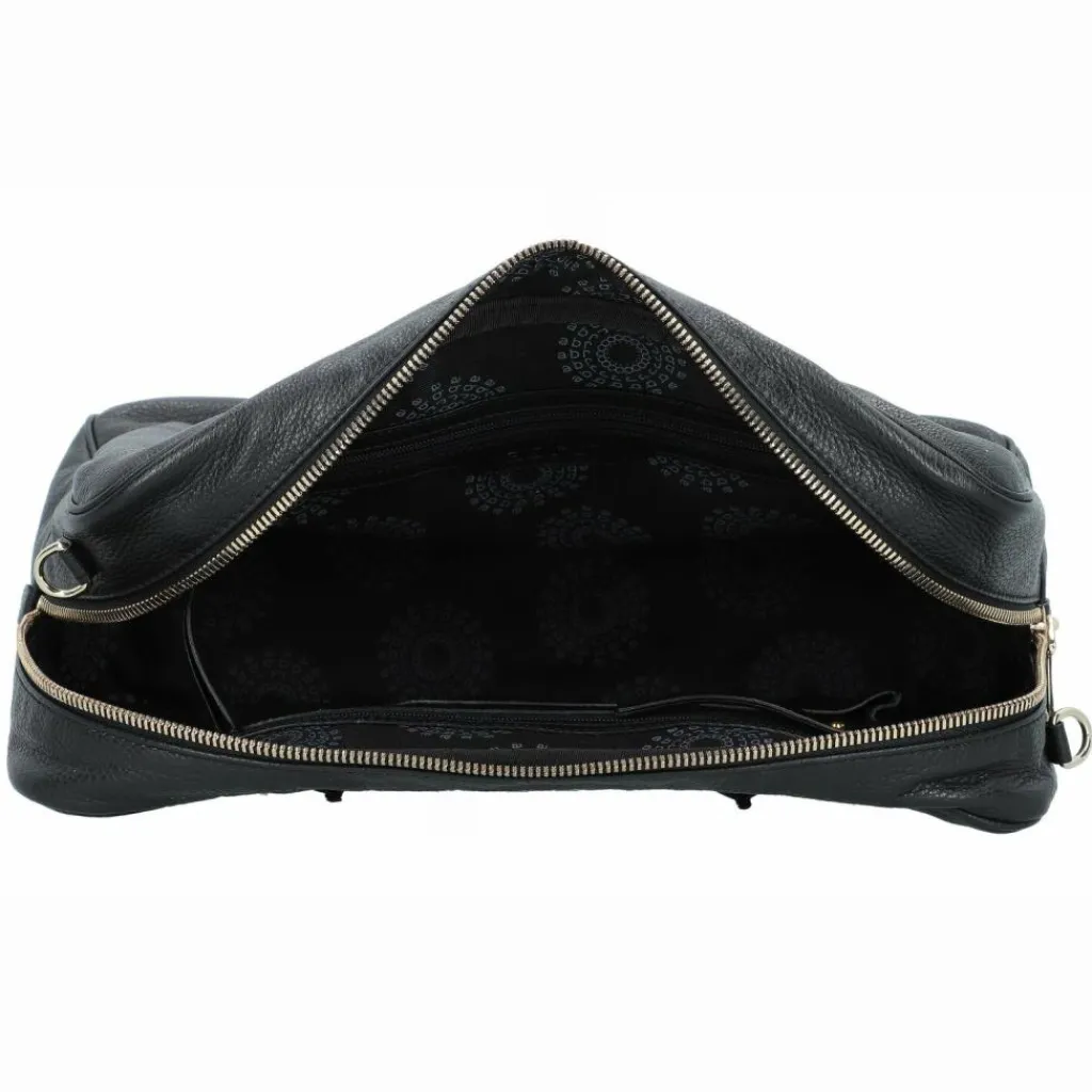 abro Henkeltaschen|Schultertaschen<Adria Schultertasche Leder 39 cm black-gold