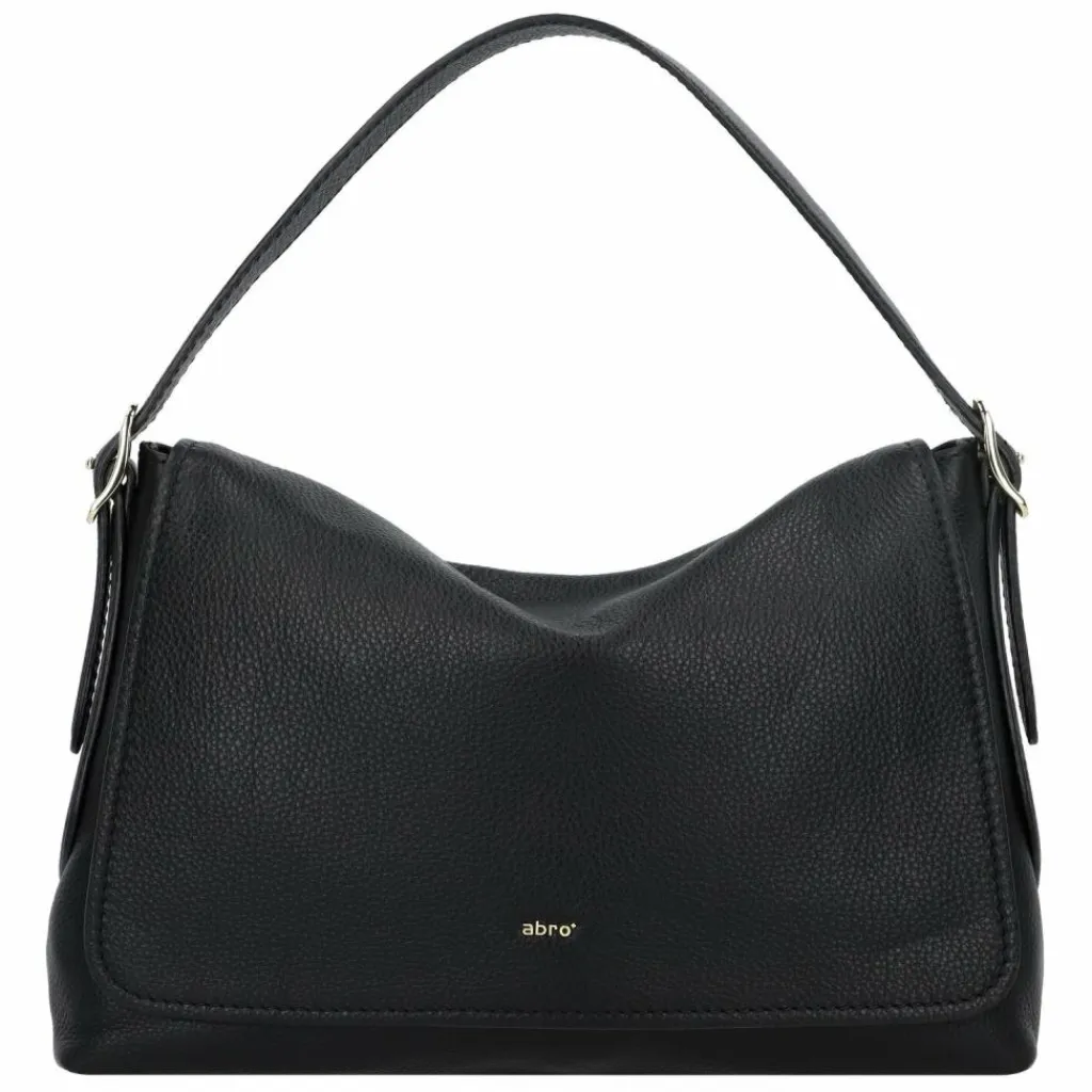 abro Schultertaschen<Carina Schultertasche Leder 26 cm black-gold