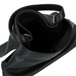 abro Schultertaschen<Carina Schultertasche Leder 26 cm black-gold