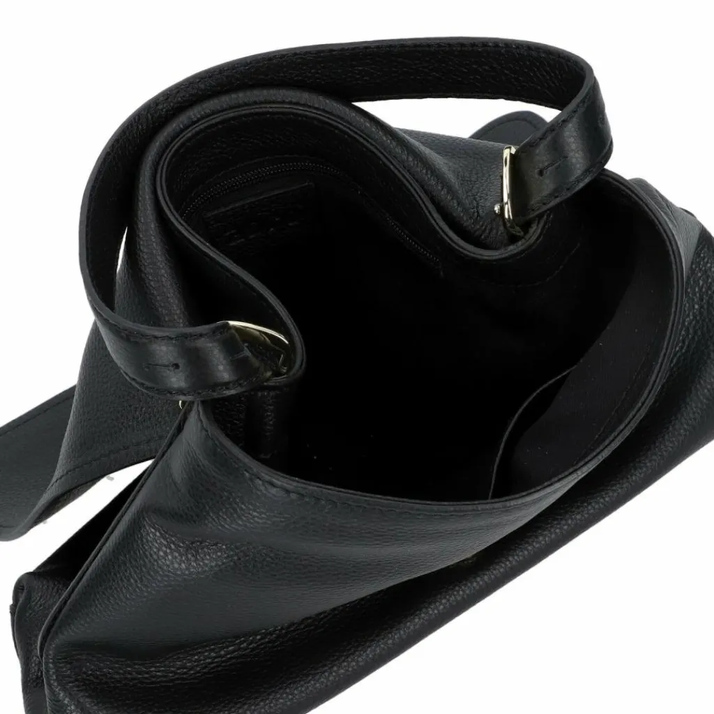 abro Schultertaschen<Carina Schultertasche Leder 26 cm black-gold