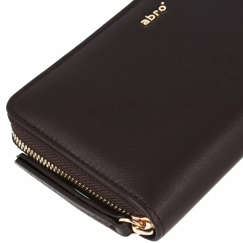 abro Damengeldbörsen Querformat<Dalia Geldbörse RFID Schutz Leder 19 cm dark brown