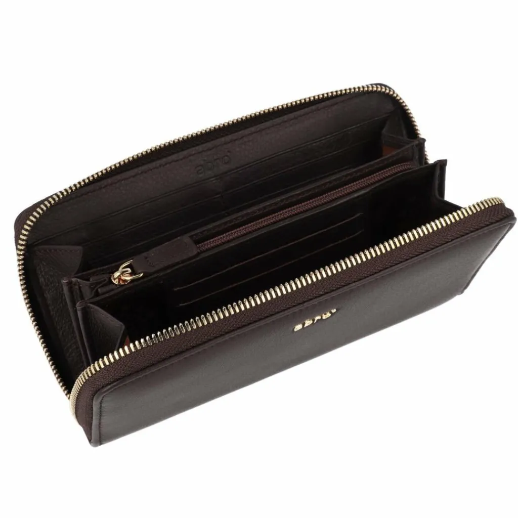 abro Damengeldbörsen Querformat<Dalia Geldbörse RFID Schutz Leder 19 cm dark brown