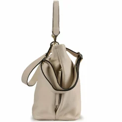 abro Schultertaschen|Henkeltaschen<Ebony Schultertasche Leder 38 cm beige