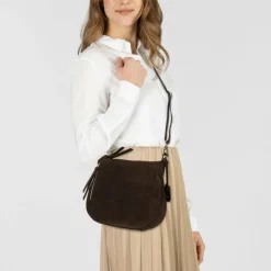 abro Henkeltaschen<Juna Handtasche Leder 33 cm dark brown