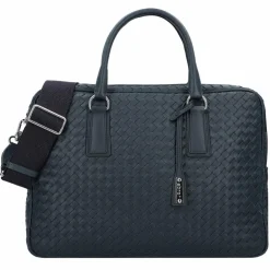 abro Lotus Handtasche Leder 39 cm navy