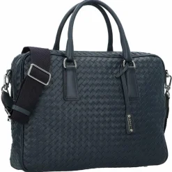 abro Lotus Handtasche Leder 39 cm navy