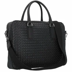 abro Lotus Handtasche Leder 39 cm black-nickel