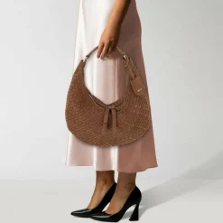 abro Schultertaschen|Henkeltaschen<Nana Schultertasche Leder 37 cm camel