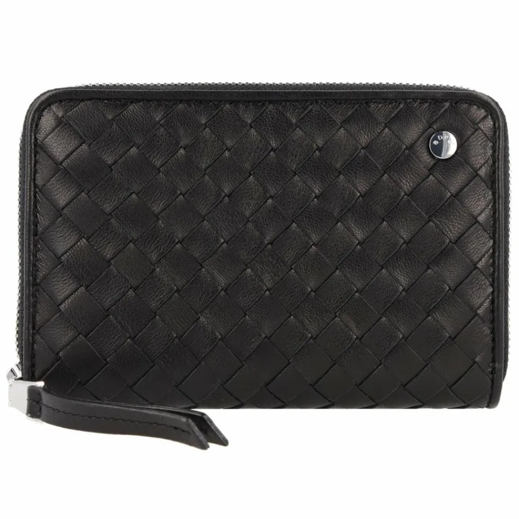 abro Damengeldbörsen Querformat<Piuma Geldbörse Leder 15 cm black-nickel