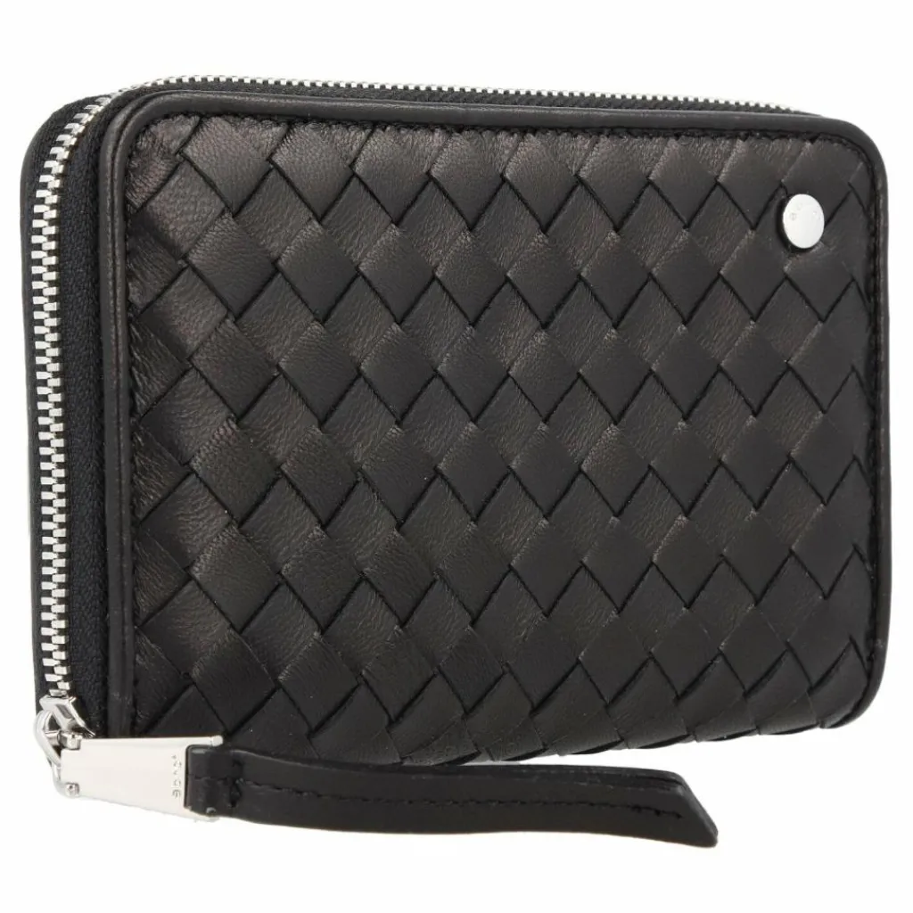 abro Damengeldbörsen Querformat<Piuma Geldbörse Leder 15 cm black-nickel