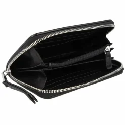 abro Damengeldbörsen Querformat<Piuma Geldbörse Leder 15 cm black-nickel