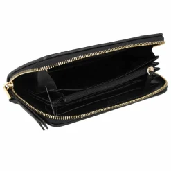 abro Damengeldbörsen Querformat<Piuma Geldbörse Leder 19 cm black-gold