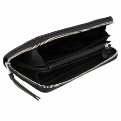 abro Damengeldbörsen Querformat<Piuma Geldbörse Leder 19 cm black-nickel