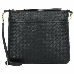 abro Umhängetaschen<Piuma Umhängetasche Leder 26 cm black-gold