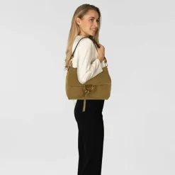 abro Schultertaschen<Temi Schultertasche Leder 26 cm mud