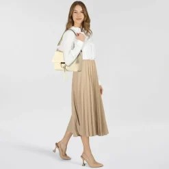 abro Schultertaschen<Temi Schultertasche Leder 26 cm beige