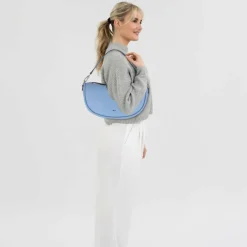 abro Schultertaschen<Willow Schultertasche Leder 34.5 cm light blue-fairy