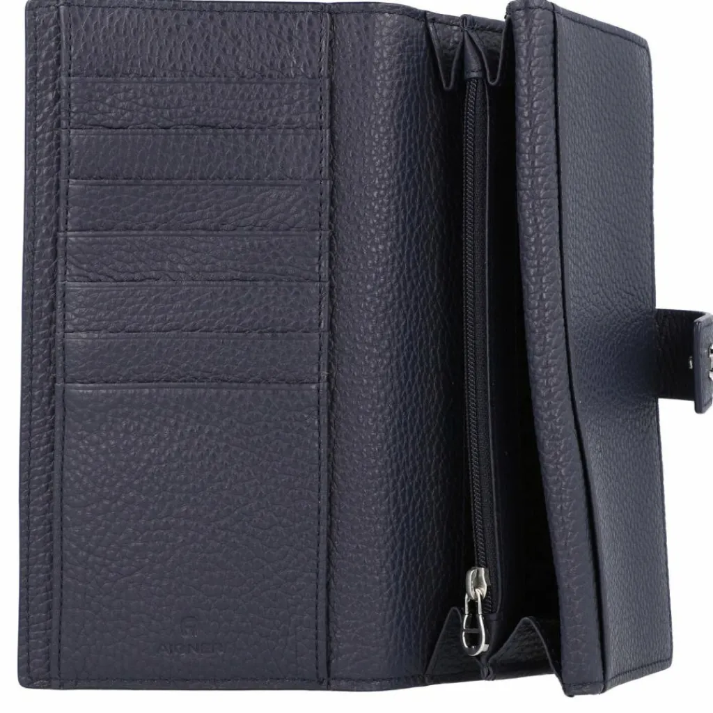 AIGNER Damengeldbörsen Querformat<Basics Geldbörse Leder 19 cm marine
