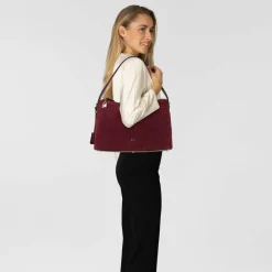 AIGNER Umhängetaschen<Delia Umhängetasche Leder 44 cm burgundy