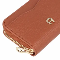 Hot AIGNER Elsa Münzbörse RFID Leder 10 cm cognac brown