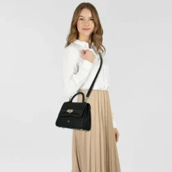 AIGNER Henkeltaschen<Farah Handtasche Leder 28 cm black