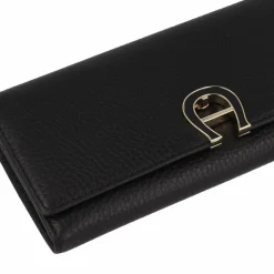 AIGNER Damengeldbörsen Querformat<Fashion Geldbörse RFID Schutz Leder 20 cm black