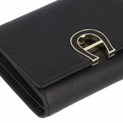 Clearance AIGNER Fashion Geldbörse RFID Schutz Leder 12.5 cm black