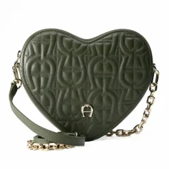 AIGNER Schultertaschen<Fashion Schultertasche Leder 19 cm dark olive