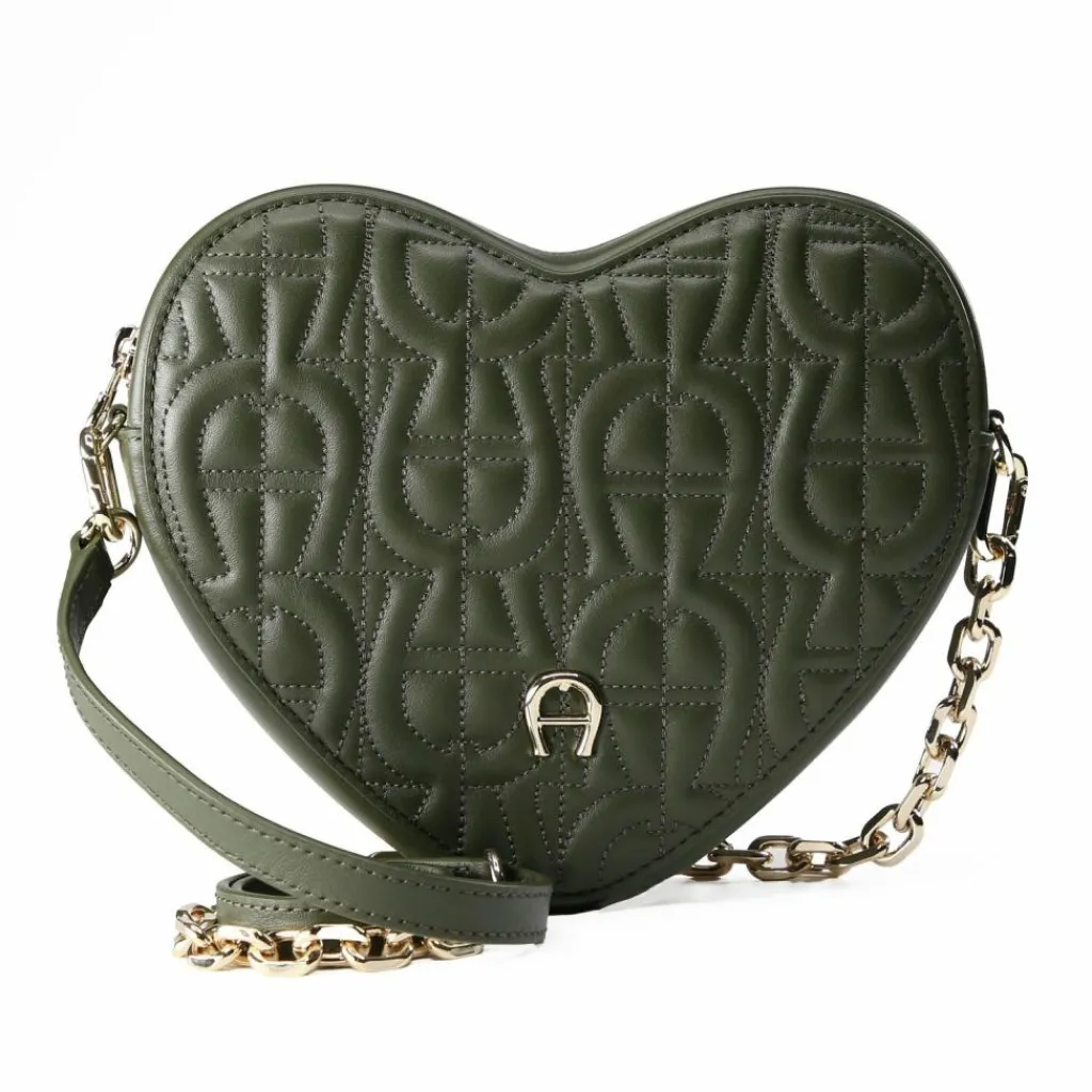 AIGNER Schultertaschen<Fashion Schultertasche Leder 19 cm dark olive