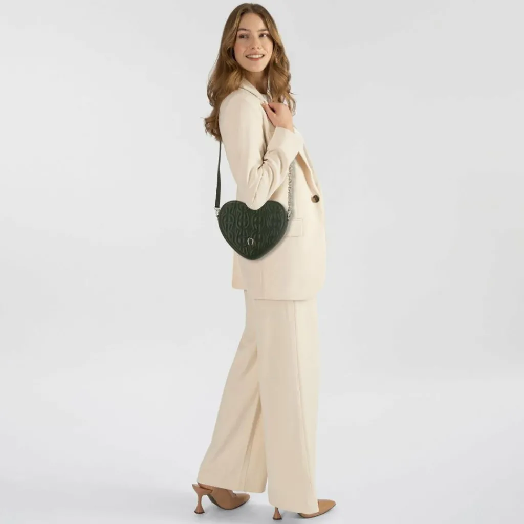 AIGNER Schultertaschen<Fashion Schultertasche Leder 19 cm dark olive