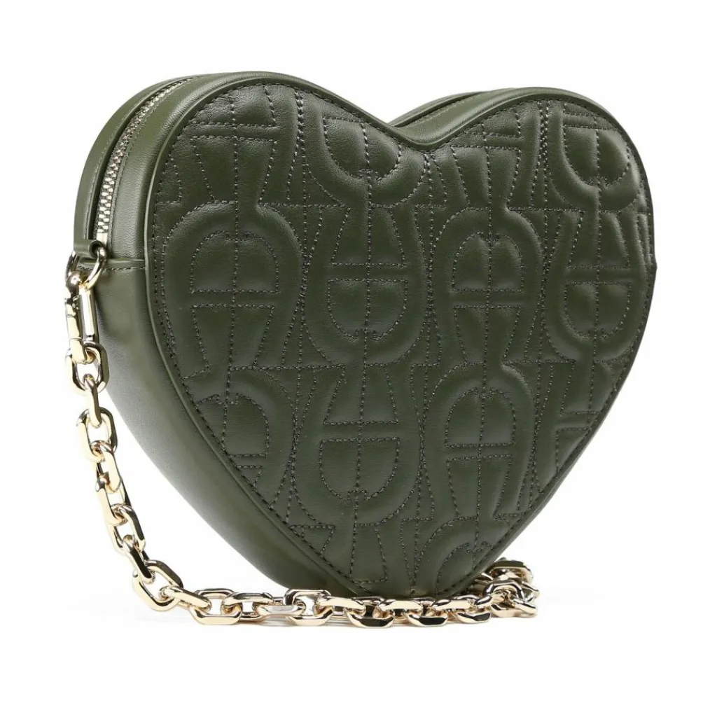 AIGNER Schultertaschen<Fashion Schultertasche Leder 19 cm dark olive