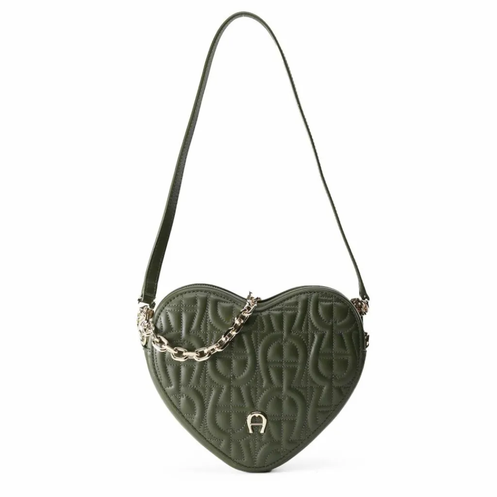 AIGNER Schultertaschen<Fashion Schultertasche Leder 19 cm dark olive