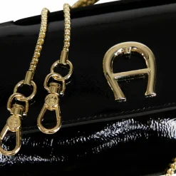 Clearance AIGNER Handtasche RFID Schutz Leder 19 cm black