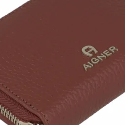 Clearance AIGNER Ivy Geldbörse RFID Schutz Leder 11.5 cm dark cognac