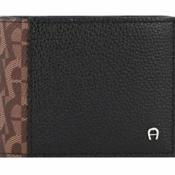 Sale AIGNER Logo Geldbörse RFID Leder 10 cm fango