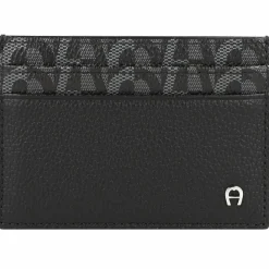 AIGNER Visitenkartenetuis<Logo Kreditkartenetui Leder 10 cm black