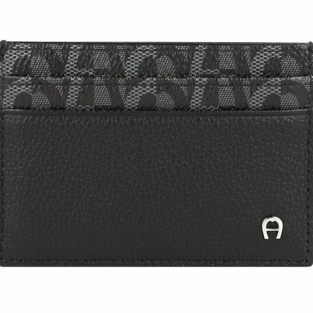 AIGNER Visitenkartenetuis<Logo Kreditkartenetui Leder 10 cm black