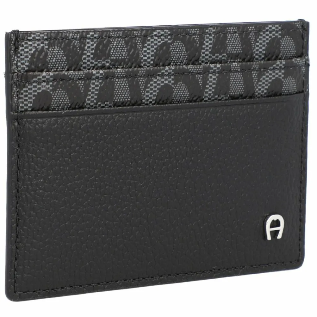 AIGNER Visitenkartenetuis<Logo Kreditkartenetui Leder 10 cm black