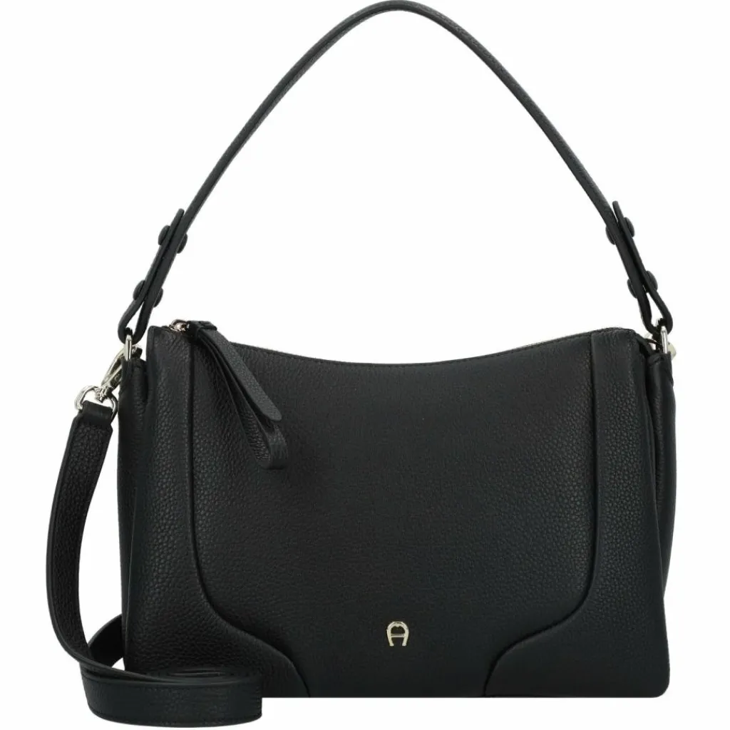 AIGNER Schultertaschen<Mara Schultertasche Leder 26 cm black