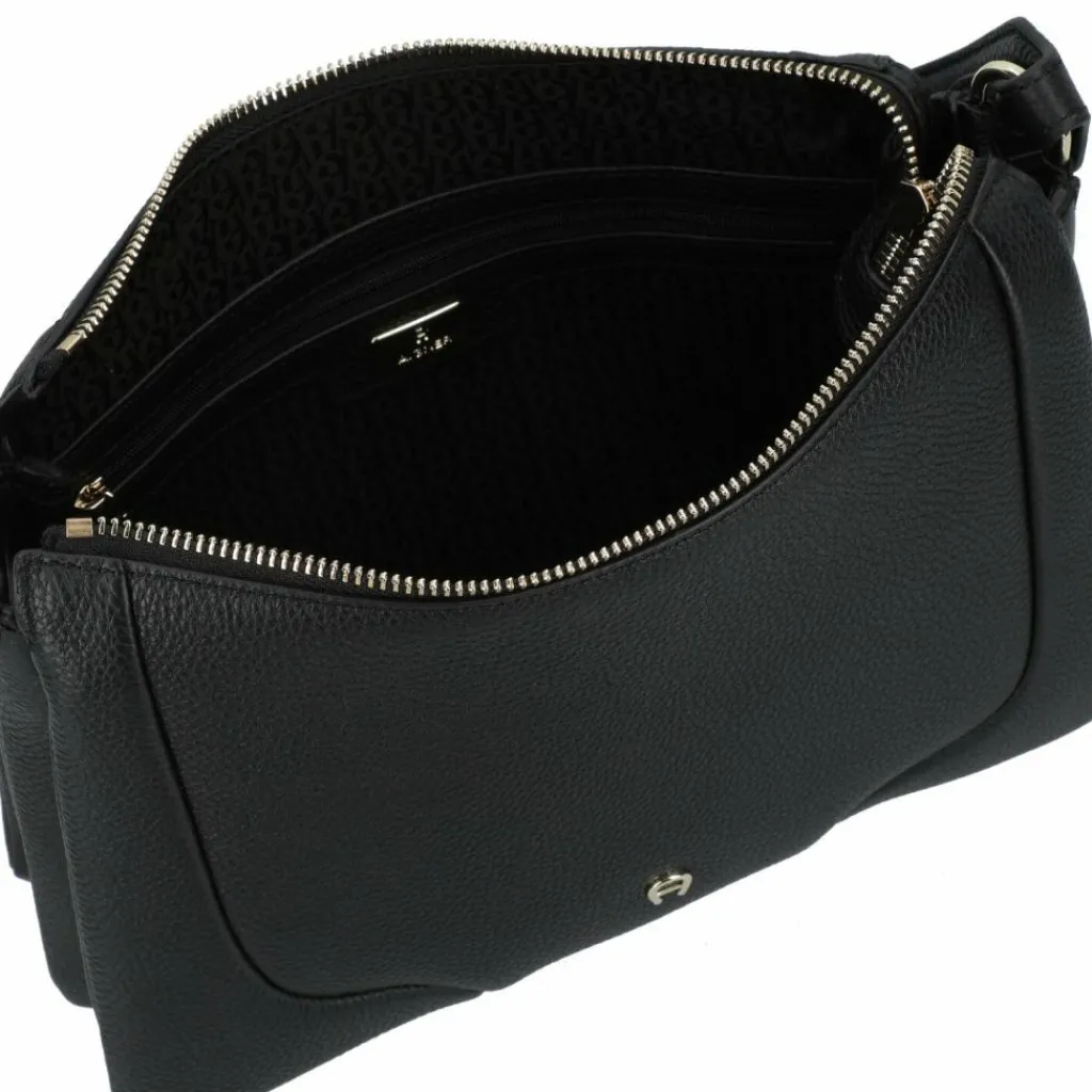 AIGNER Schultertaschen<Mara Schultertasche Leder 26 cm black