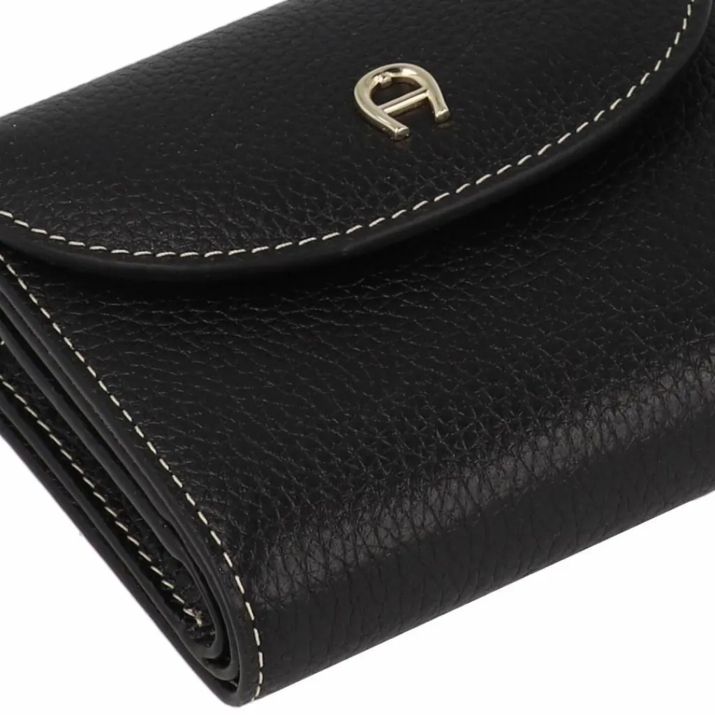 AIGNER Damengeldbörsen Querformat<Miranda Geldbörse RFID Schutz Leder 11 cm black