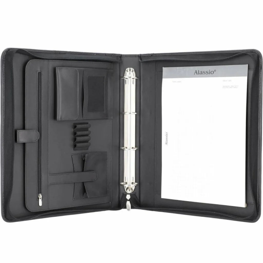 Alassio Mappen Aller Art<Arezzo Schreibmappe Leder 36 cm schwarz