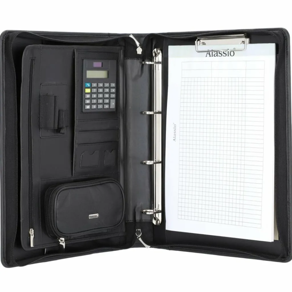 Hot Alassio Bosa Schreibmappe Leder 35 cm schwarz