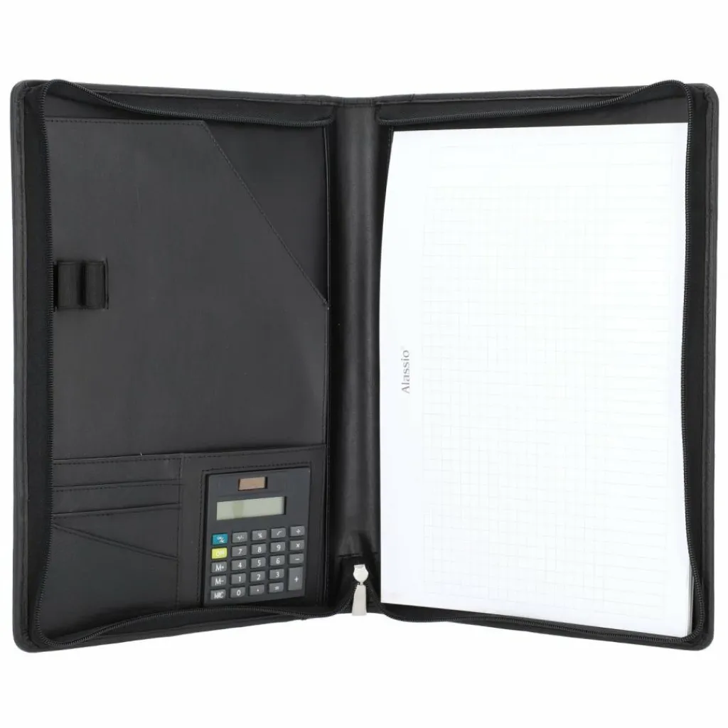 New Alassio Catana Schreibmappe Leder 33 cm schwarz