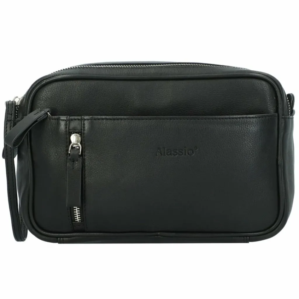 Alassio Kulturbeutel<Kulturbeutel Leder 24.5 cm schwarz