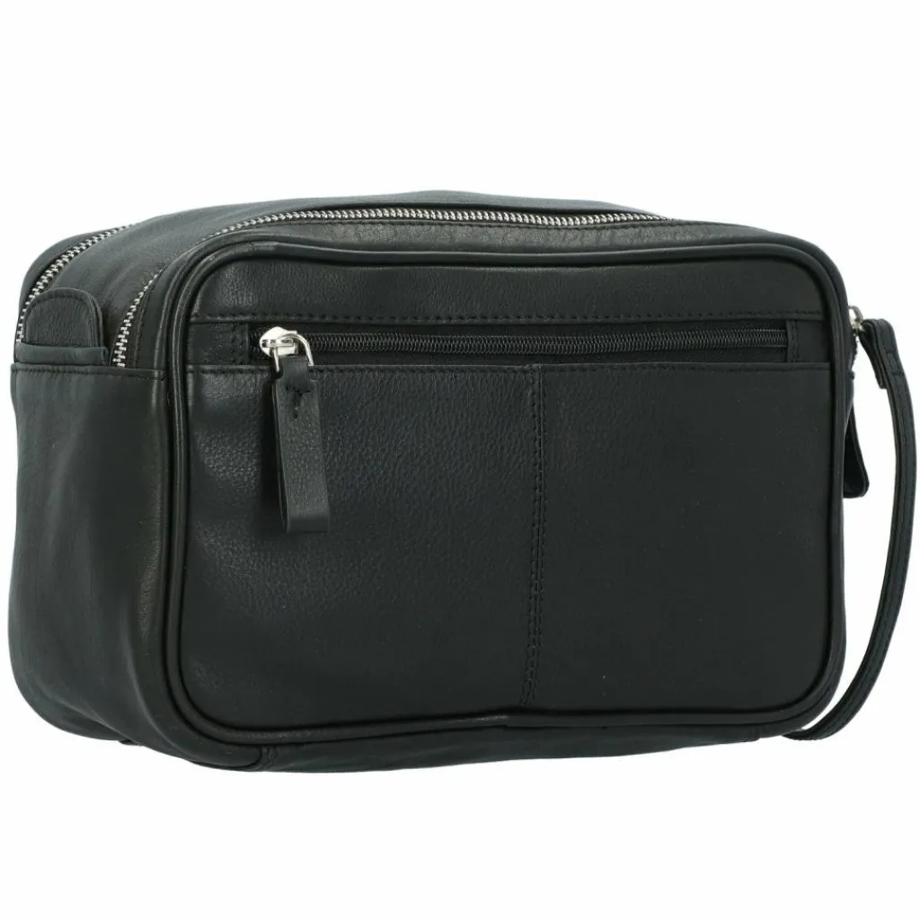 Alassio Kulturbeutel<Kulturbeutel Leder 24.5 cm schwarz