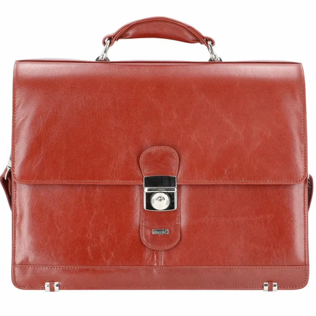 Alassio Laptoptaschen|Aktentaschen<Mocca Aktentasche Leder 38 cm Laptopfach cognac
